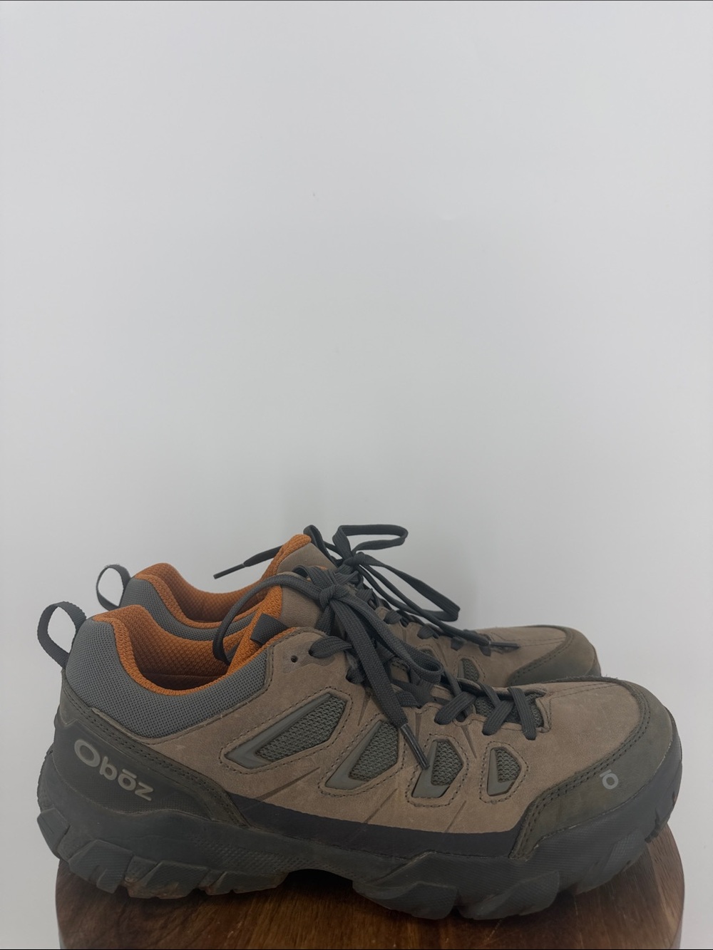 Oboz Men’s Hiking Shoes Brown Orange Trail Low Top Size 9.5